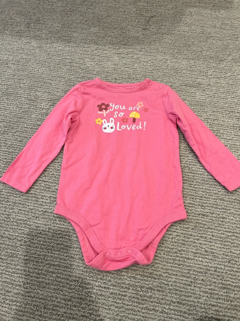 Baby Girls Long-Sleeve One-Piece Bodysuit in Pink - "You Are So Loved"